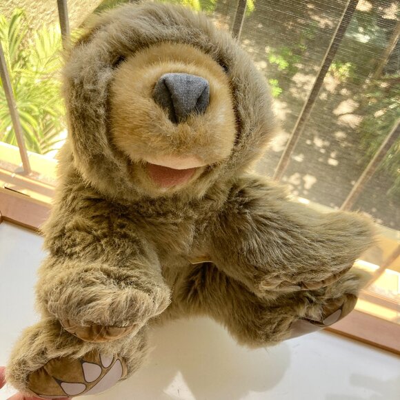 Grizzly Bear Hand Puppet Light Brown Folkmanis Puppets Plush Stuffed Animal - Picture 3 of 14